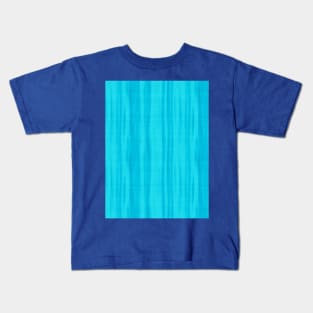 Flowy Bright Blue Wood Fabric Print Pattern Retro Mid Mod Vintage Kids T-Shirt